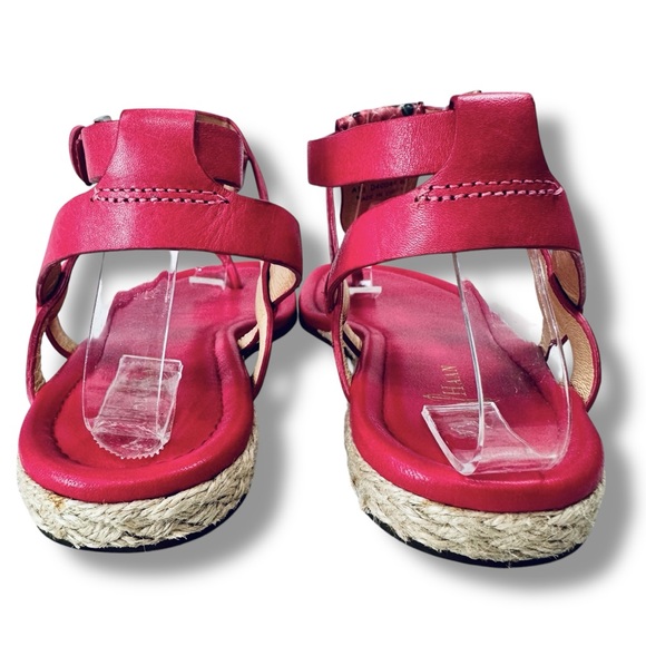 Cole Haan Grove Leather Espadrille Sandals Pink Python Snake Size 6 Coastal Boho - Picture 9 of 16